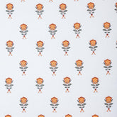 Hand Block Printed Percale Floral Bed Sheet 90x108 Set - Eyaas